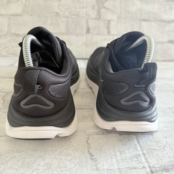 EUC Hoka Black White Womens Gaviota 5 Walking Running Sneakers 8B (Faded Stain) - Picture 8 of 10